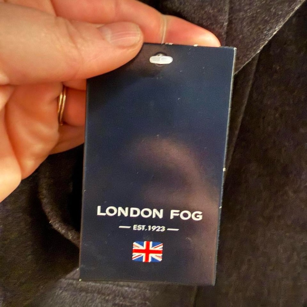 NWT London Fog Charcoal Hooded Coat Plaid Lined Sz S Classic Winter Jacket - Picture 6 of 7